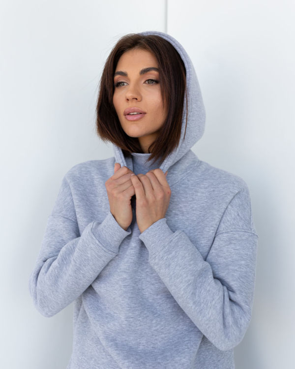  Зображення Жіноче худі на флісі з закритим горлом 