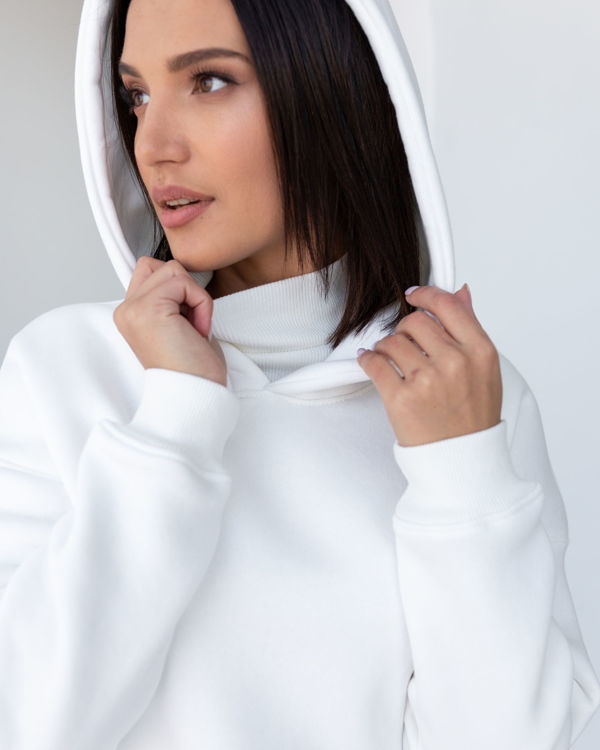  Зображення Жіноче худі на флісі з закритим горлом 