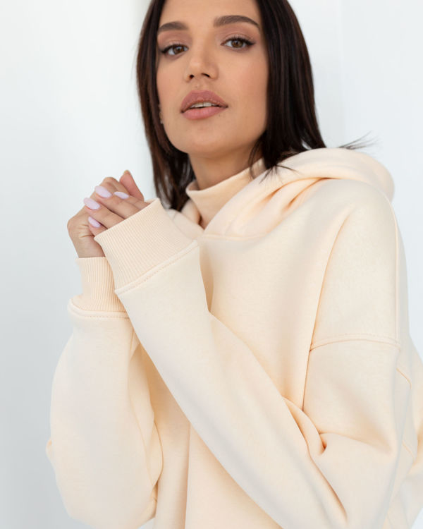  Зображення Жіноче худі на флісі з закритим горлом 