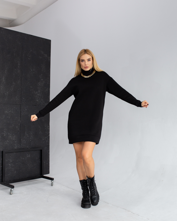  Зображення Коротка тепла сукня на флісі 