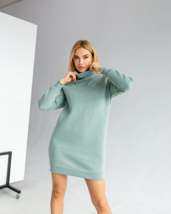  Зображення Коротка тепла сукня на флісі 