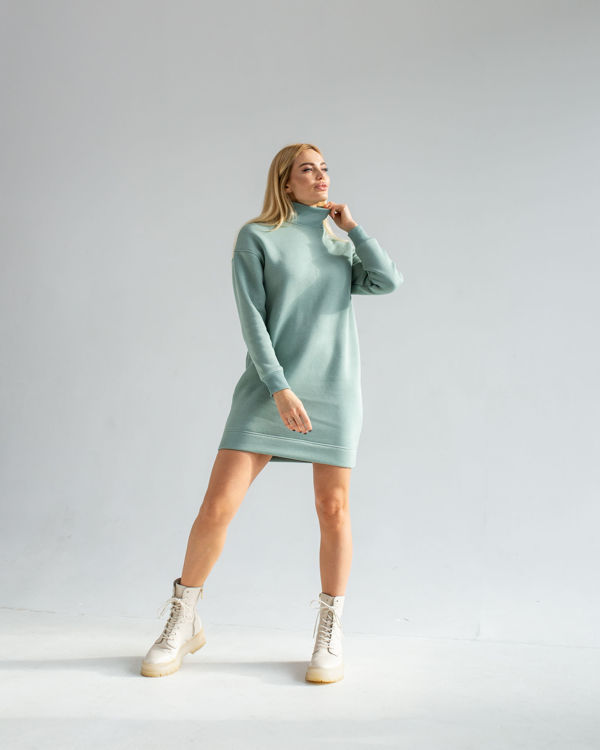  Зображення Коротка тепла сукня на флісі 