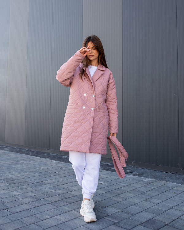  Зображення Жіноче демісезоне пальто з стьобаної плащівки 