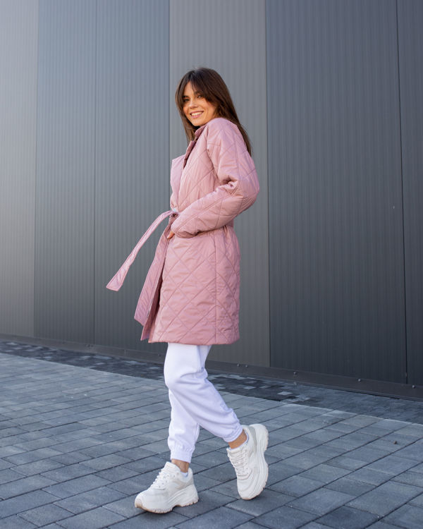  Зображення Жіноче демісезоне пальто з стьобаної плащівки 