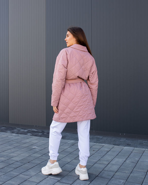  Зображення Жіноче демісезоне пальто з стьобаної плащівки 