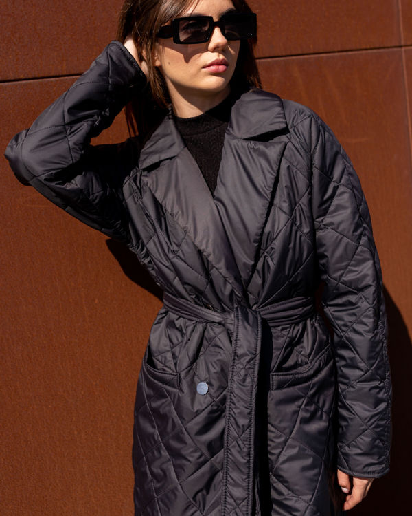  Зображення Жіноче демісезоне пальто з стьобаної плащівки 