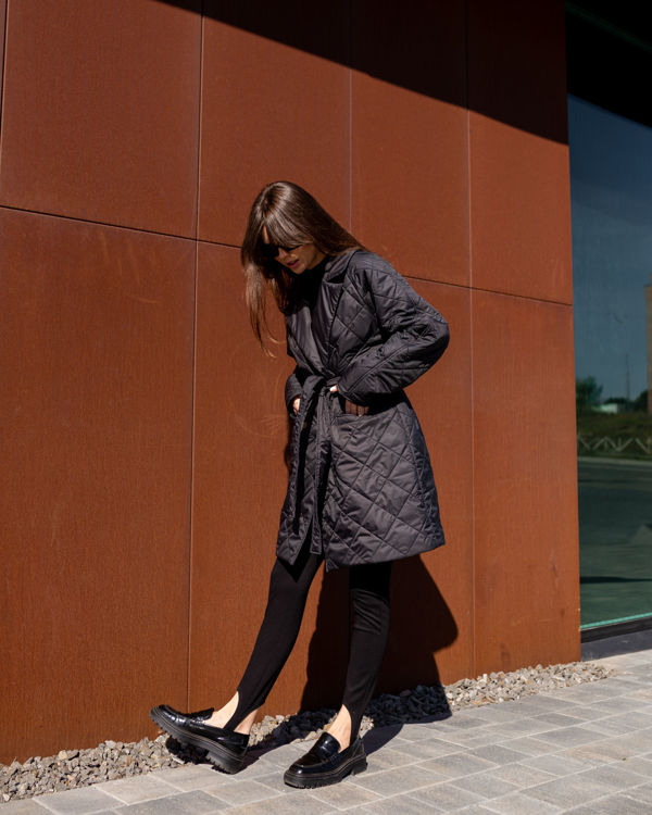  Зображення Жіноче демісезоне пальто з стьобаної плащівки 