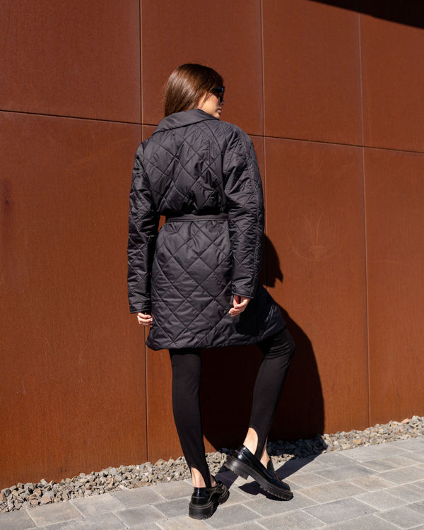  Зображення Жіноче демісезоне пальто з стьобаної плащівки 