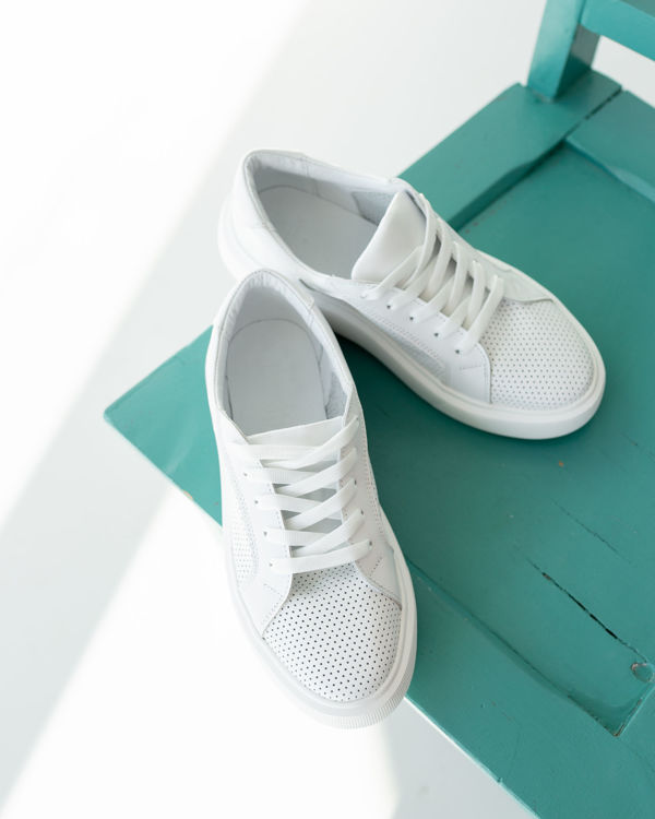  Зображення Жіночі кеди з натуральної шкіри 