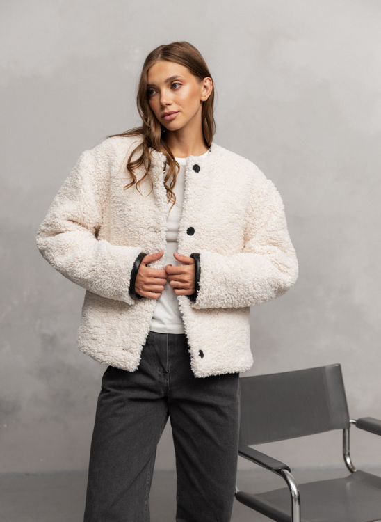  Зображення Шубка TEDDY  з еко-хутра молочна 