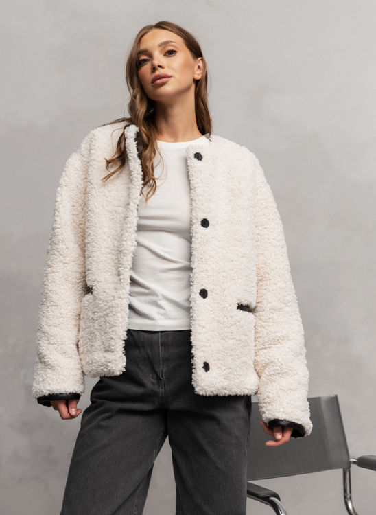  Зображення Шубка TEDDY  з еко-хутра молочна 