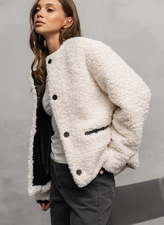  Зображення Шубка TEDDY  з еко-хутра молочна 