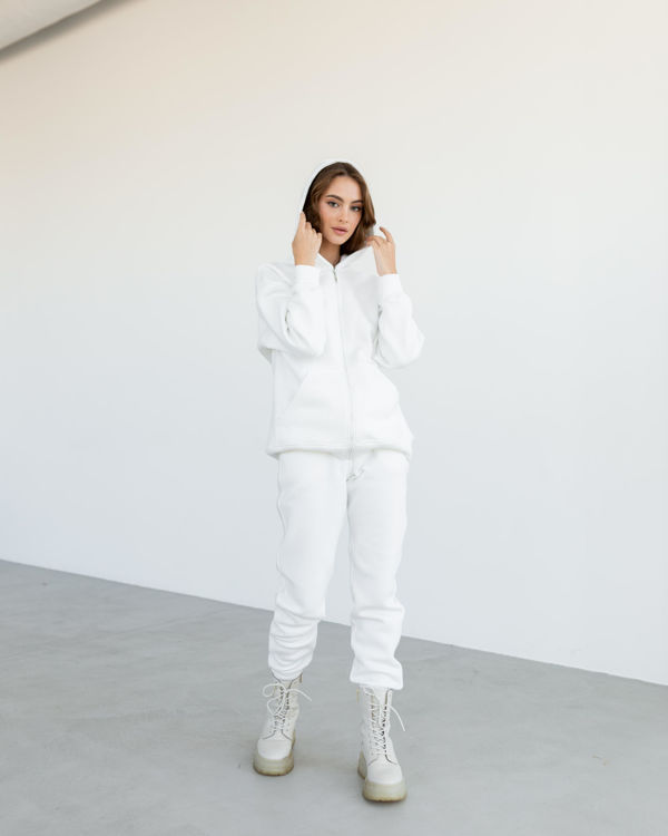  Зображення Спортивний костюм на флісі з зіп худі (батал) 