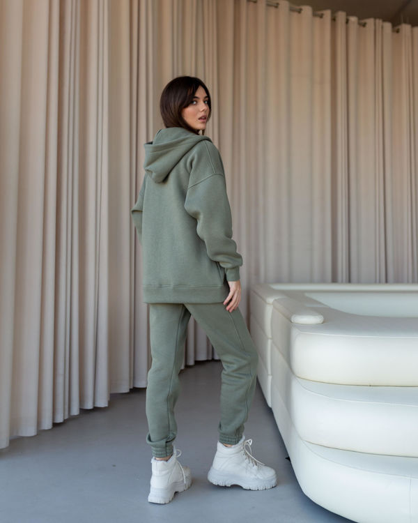  Зображення Спортивний костюм на флісі з зіп худі (батал) 