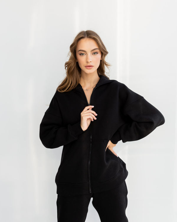  Зображення Спортивний костюм на флісі з зіп худі (батал) 