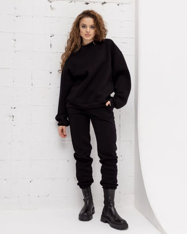  Зображення Спортивний костюм футер на флісі з оверсайз світшотом 