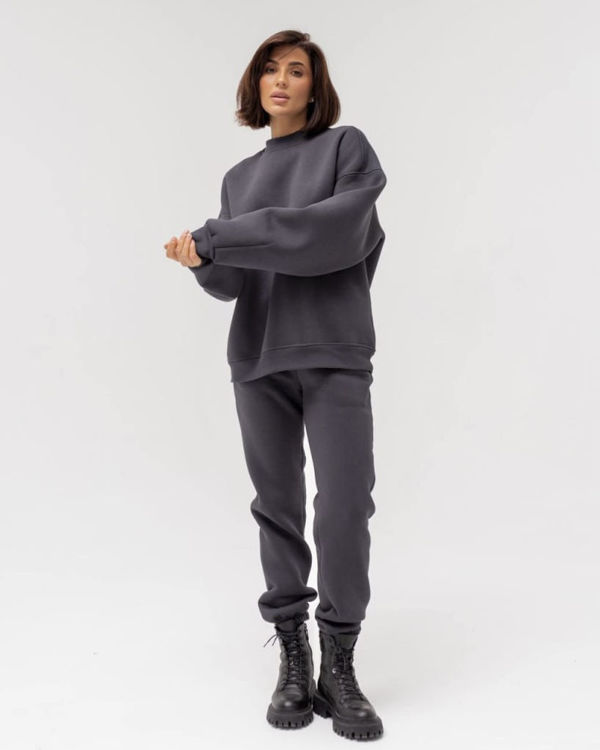  Зображення Спортивний костюм футер на флісі з оверсайз світшотом 
