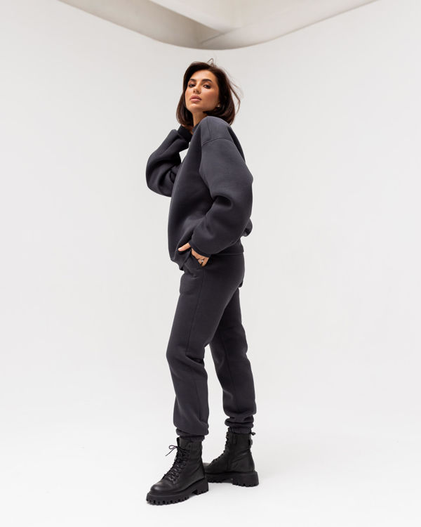  Зображення Спортивний костюм футер на флісі з оверсайз світшотом 