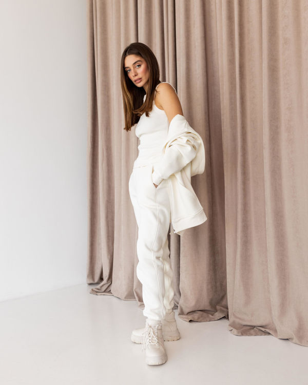  Зображення Спортивний флісовий костюм трійка з майкою та зіп худі 