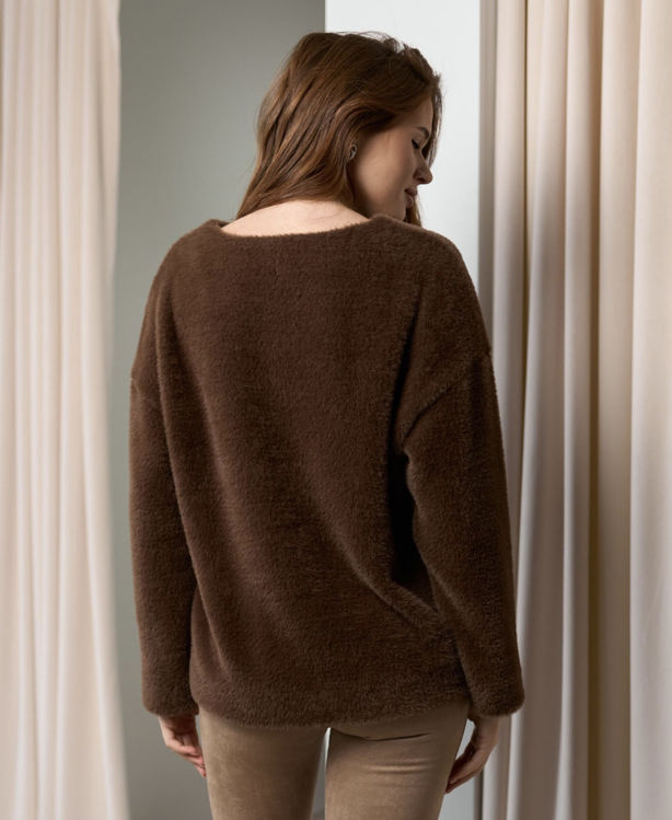  Зображення Светр вільного крою з ворсом подібного до кролика 