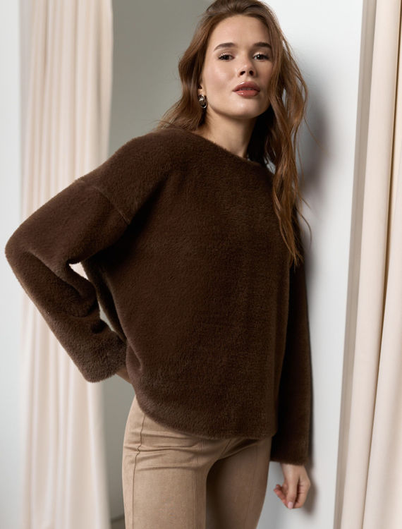  Зображення Светр вільного крою з ворсом подібного до кролика 