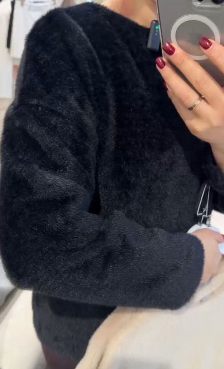  Зображення Светр вільного крою з ворсом подібного до кролика 