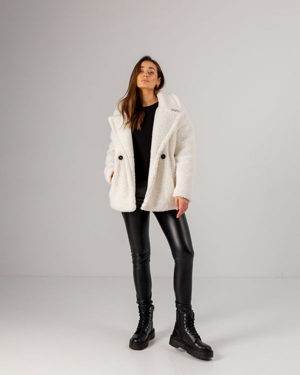  Зображення Шубка TEDDY BEAR з еко-хутра молочна 