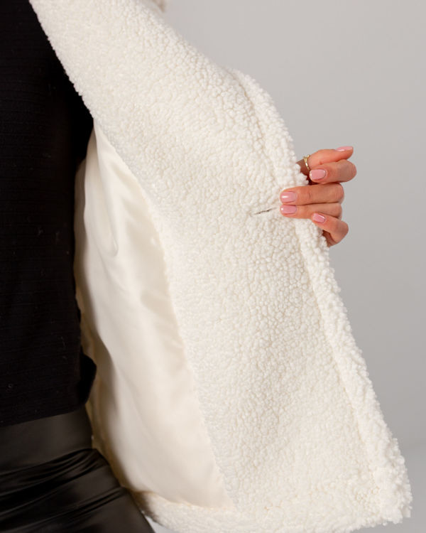  Зображення Шубка TEDDY BEAR з еко-хутра молочна 