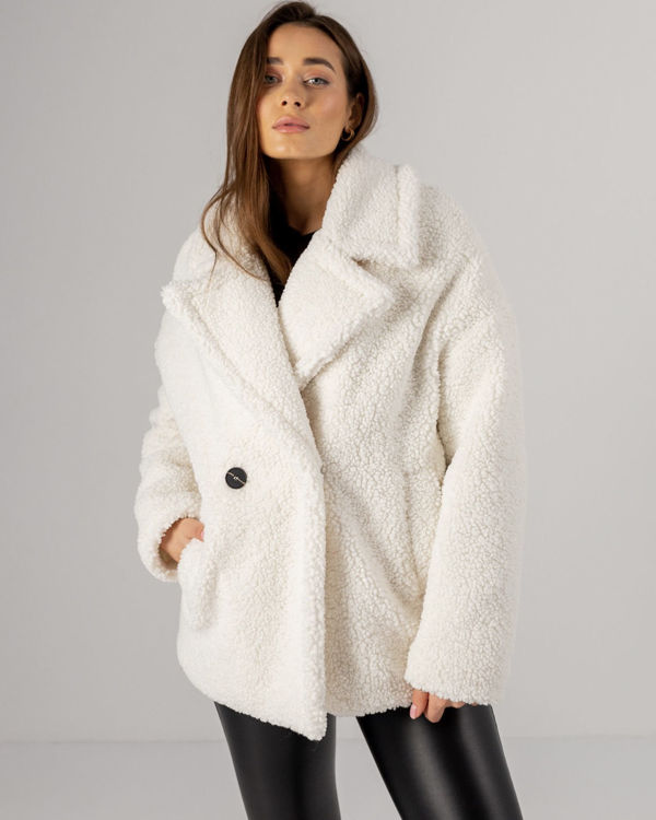  Зображення Шубка TEDDY BEAR з еко-хутра молочна 