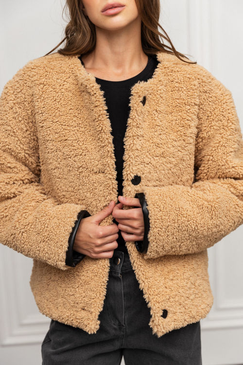  Зображення Шубка TEDDY  з еко-хутра бежева 
