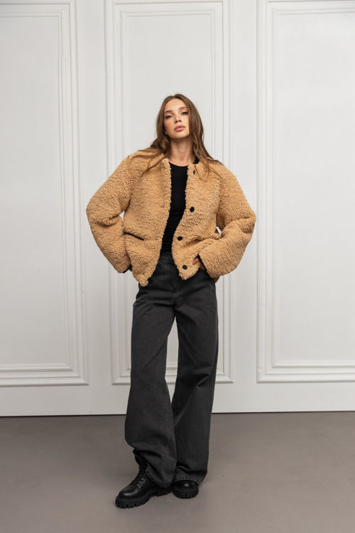  Зображення Шубка TEDDY  з еко-хутра бежева 