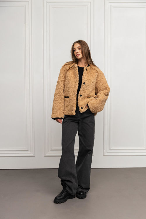  Зображення Шубка TEDDY  з еко-хутра бежева 