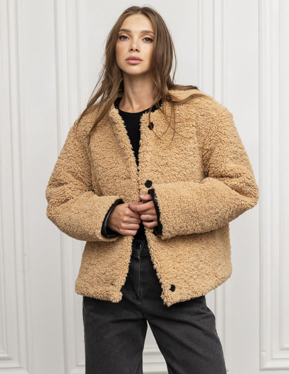  Зображення Шубка TEDDY  з еко-хутра бежева 