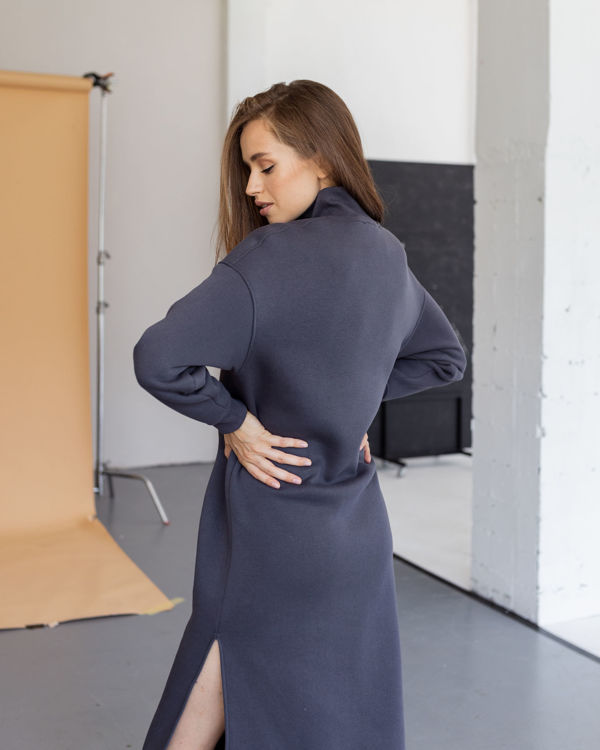  Зображення Сукня довжини міді на флісі з бічними розмірами 