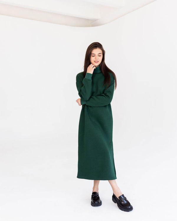  Зображення Сукня довжини міді на флісі з бічними розмірами 