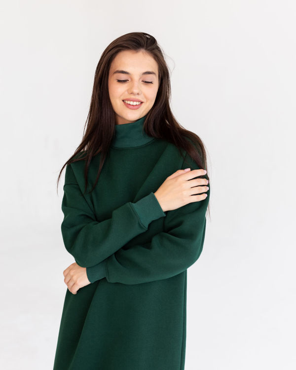  Зображення Сукня довжини міді на флісі з бічними розмірами 