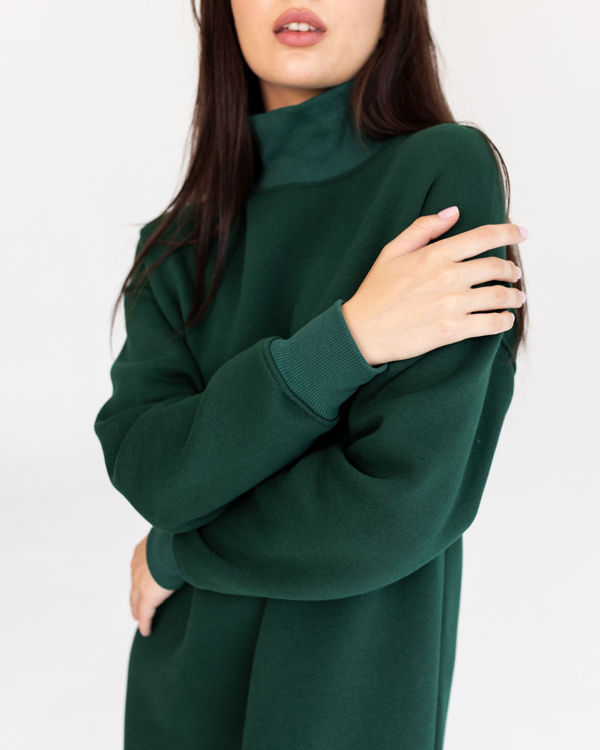  Зображення Сукня довжини міді на флісі з бічними розмірами 