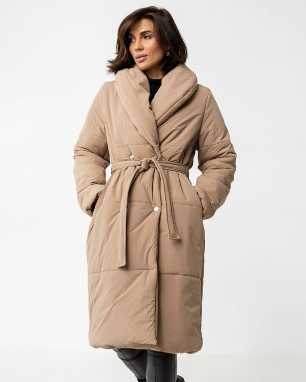  Зображення Жіночий утеплений пуховик на запах 