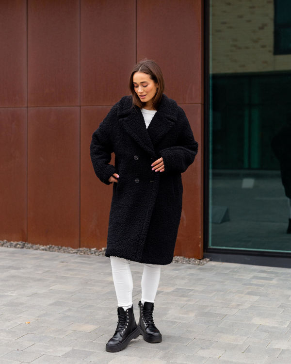  Зображення Шубка TEDDY BEAR з еко-хутра чорна 