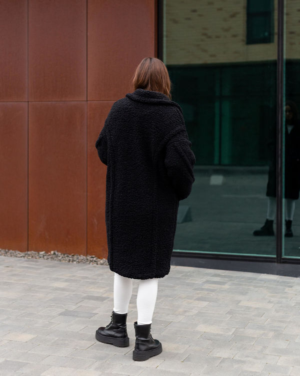  Зображення Шубка TEDDY BEAR з еко-хутра чорна 