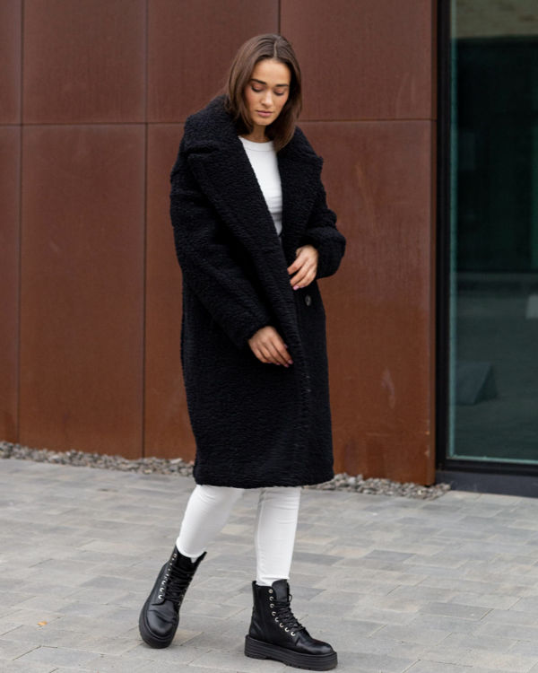  Зображення Шубка TEDDY BEAR з еко-хутра чорна 