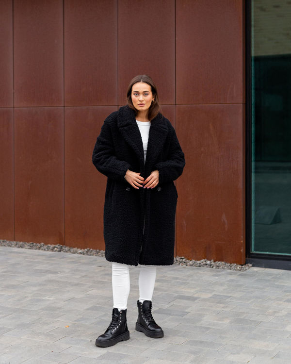  Зображення Шубка TEDDY BEAR з еко-хутра чорна 