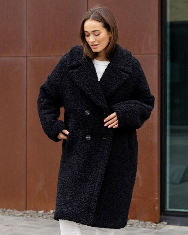  Зображення Шубка TEDDY BEAR з еко-хутра чорна 