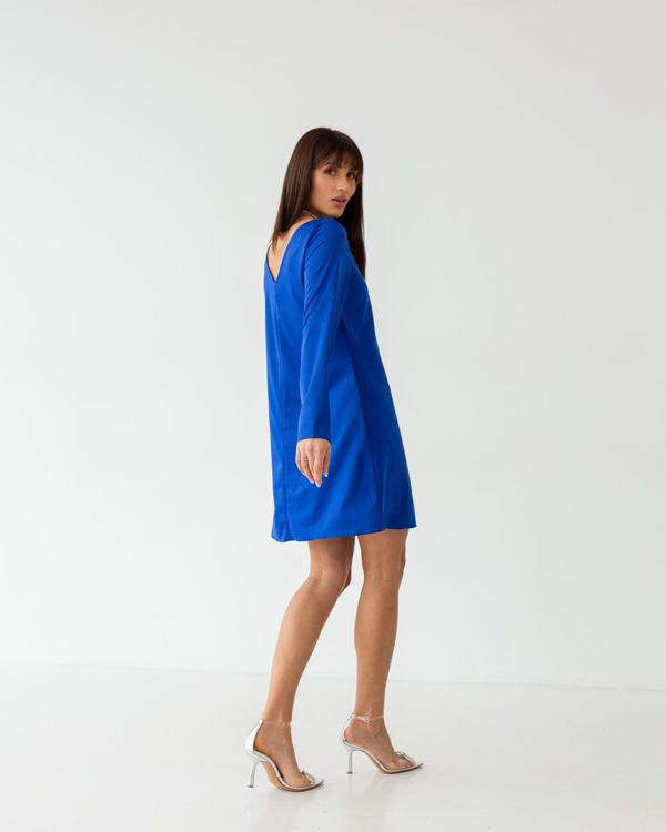  Зображення Сатинова міні сукня трапеція 