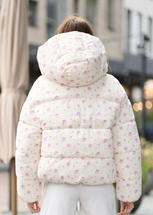  Зображення Куртка - пуфер в квітковий принт 