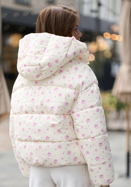  Зображення Куртка - пуфер в квітковий принт 