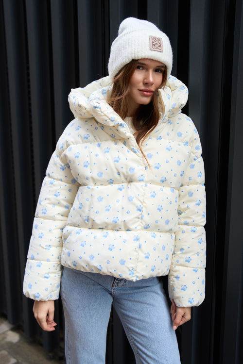  Зображення Куртка - пуфер в квітковий принт 