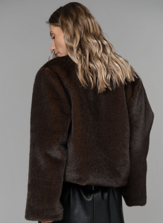  Зображення Шубка вкорочена з еко хутра норки 