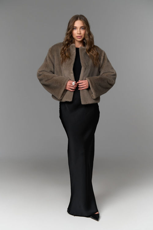  Зображення Шубка вкорочена з еко хутра норки 