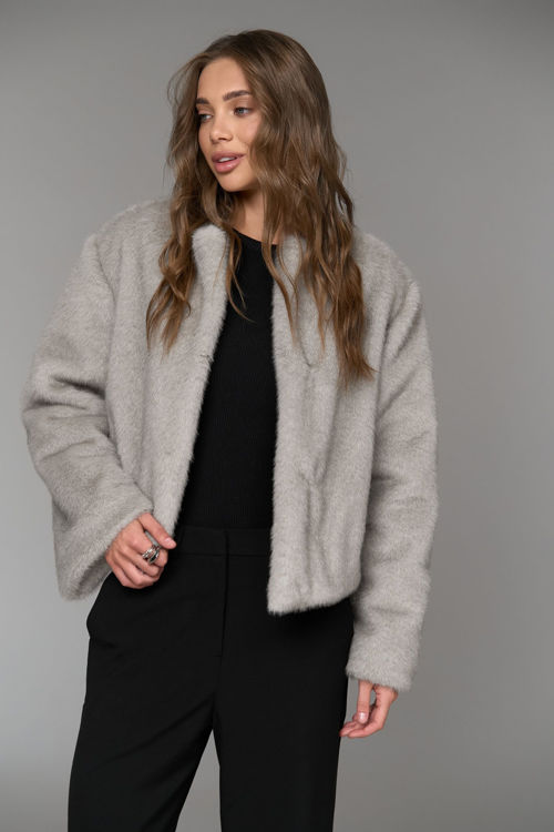  Зображення Шубка вкорочена з еко хутра норки 